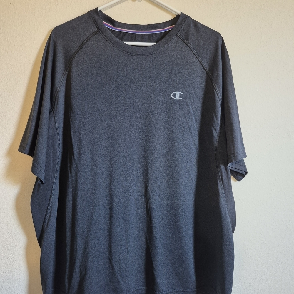 Vintage Champion Black Short Sleeve Tee with Raglan Sleeves